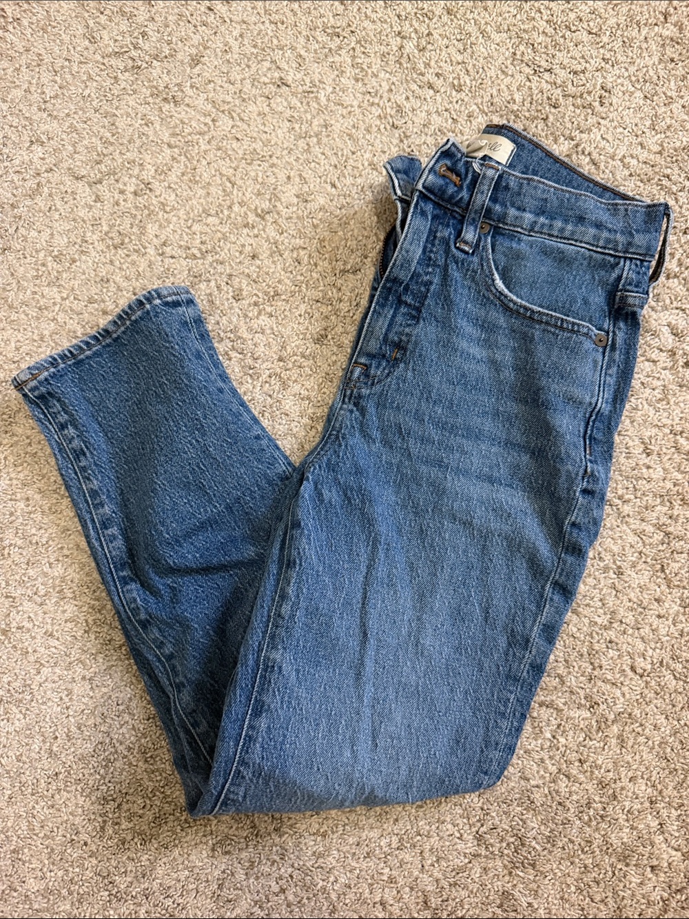 Madewell High-Rise Dark Blue Straight Jeans